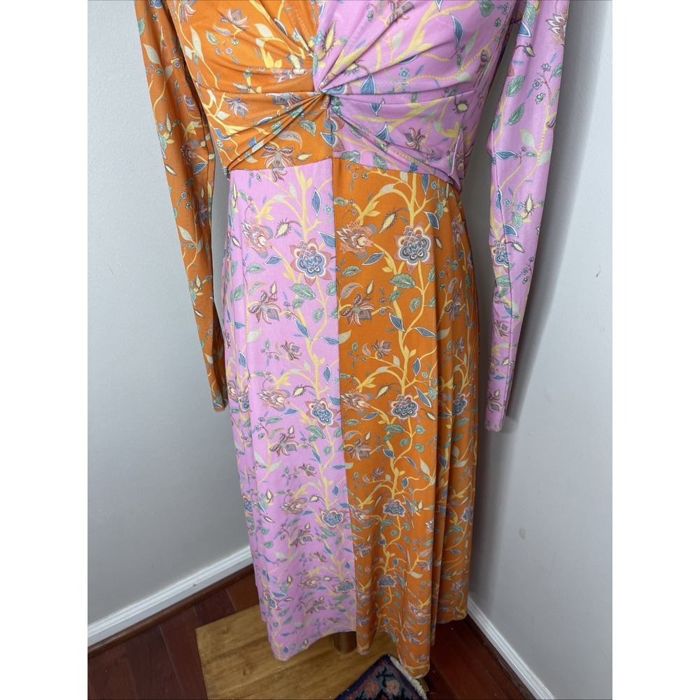 Rachel Antonoff Olivia Mesh Midi Dress Original‎ Powder Room Floral Size 8 - Picture 7 of 8
